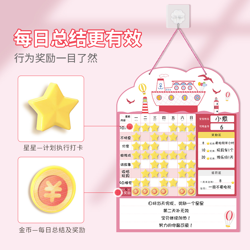 儿童成长自律表奖励贴纸计划表奖励孩子的积分卡记录表好习惯养成