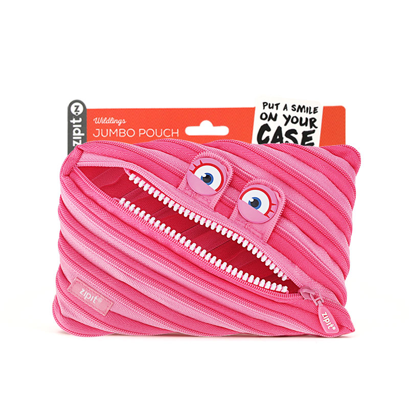 ZIPIT大号 怪兽笔袋大容量文具袋男女学生可爱个性拉链黑色绘画用