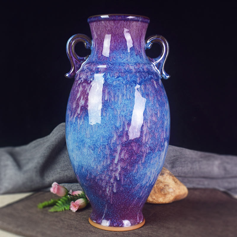 钧瓷花瓶禹州神垕镇御景钧窑陶瓷器办公室家居装饰收藏艺术品摆件