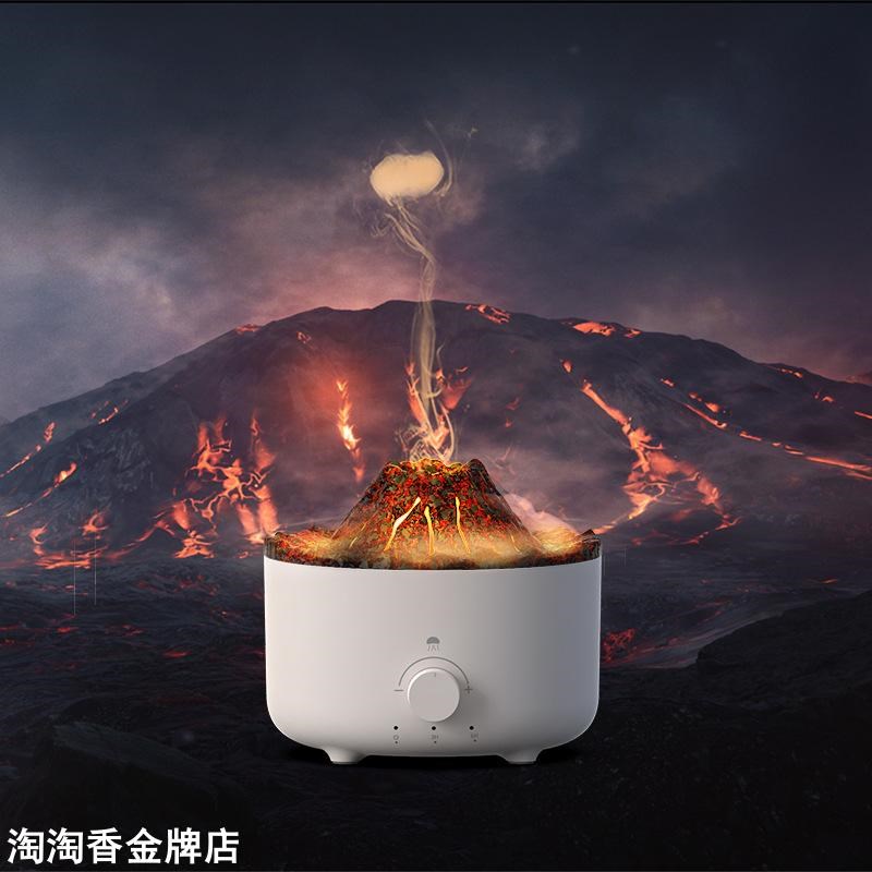 新款彩虹云雨加湿器七彩氛夜灯雾化家用香薰机大喷雾量雨滴香薰机