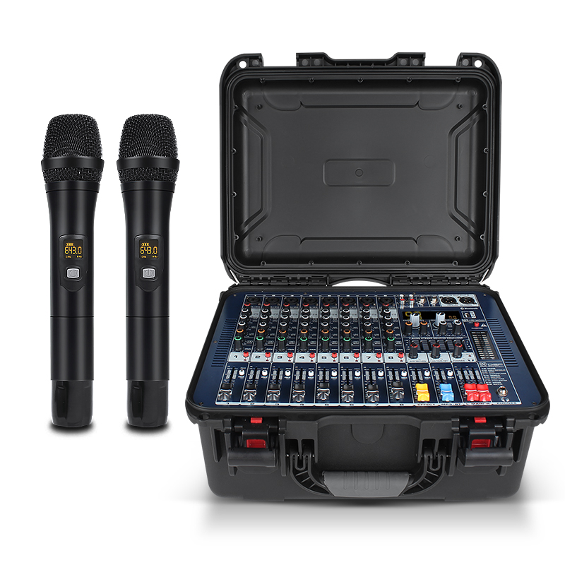 浮洛德 F-0专业8路调音台带功放一体机航空箱大功率数字效果器99