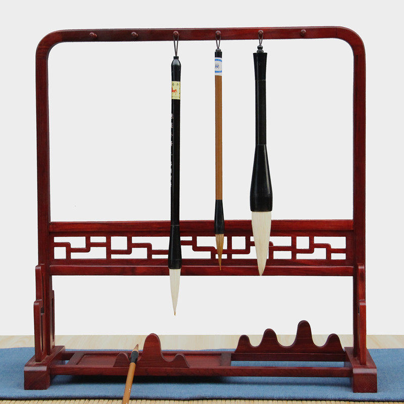 红木毛笔架 实木质酸枝木毛笔架子笔挂笔搁笔山文房四宝书法用品
