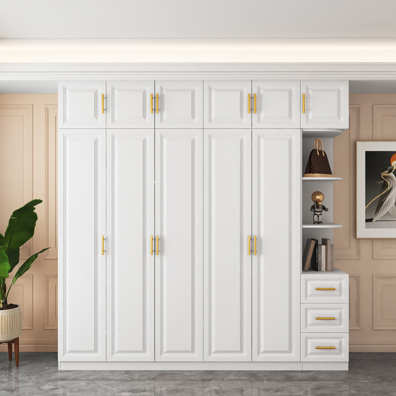 现代简约衣柜卧室家用可全屋定制一体组合靠墙衣橱加厚板材