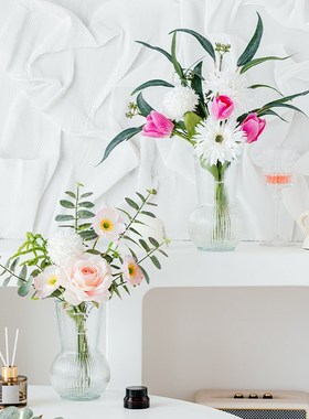 玻璃花瓶插花家居饰品摆件电视柜办公室客厅玄关乔迁之喜创意装饰