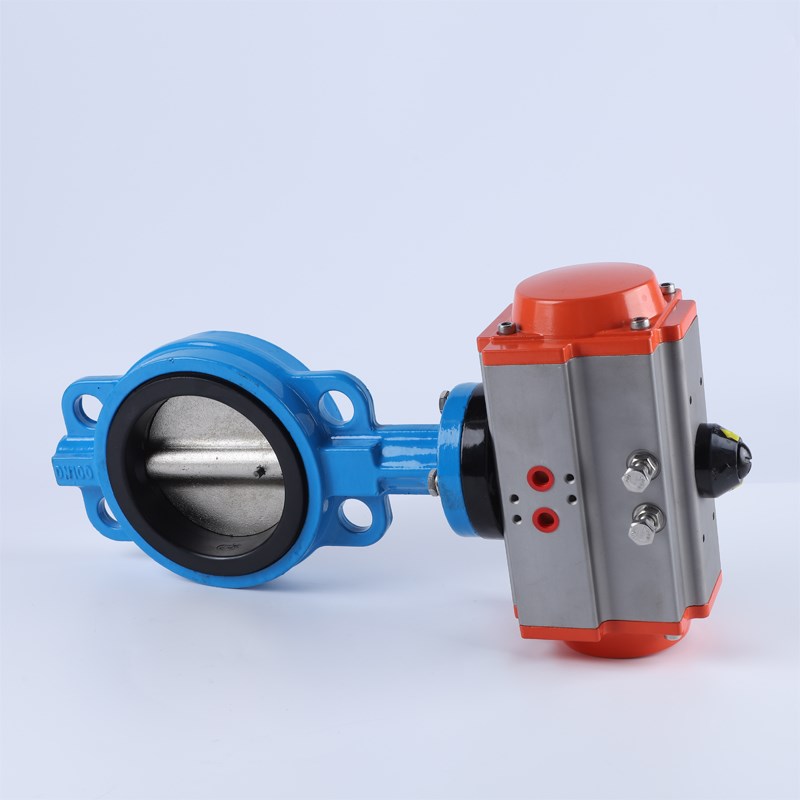 上海电磁气动对夹式蝶D71X-1法兰软密封球墨不锈钢空气切断