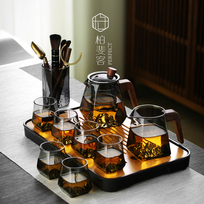 茶具套装耐热玻璃整套家用茶台功夫茶套具煮茶器茶壶茶海小茶杯全