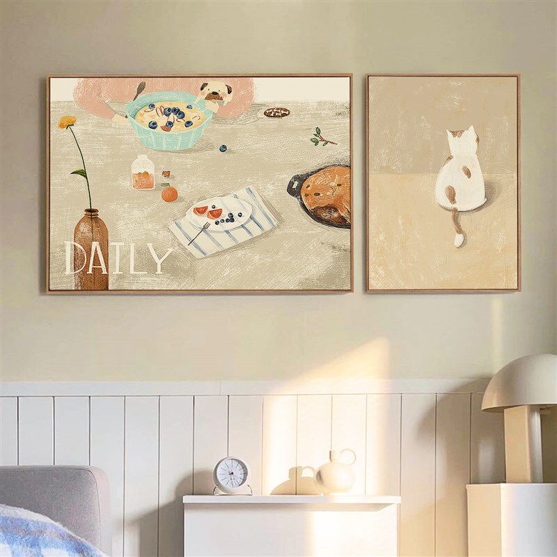 原木风配电箱画电表箱二联挂画装饰画客厅沙发背景墙餐厅卧室挂画图片