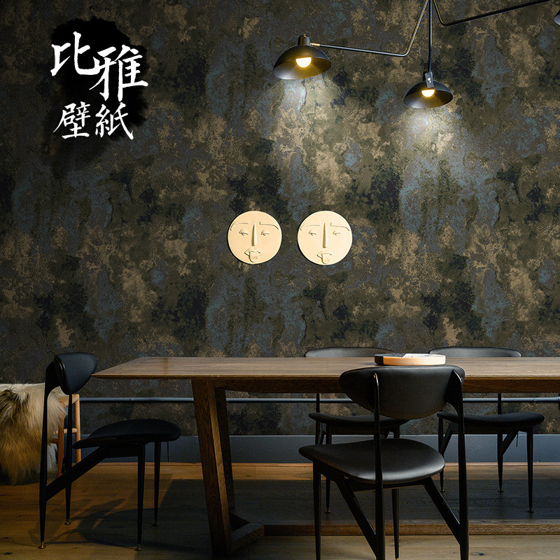 比雅复古斑驳素色工业风墙纸水泥灰色壁纸餐厅客厅酒吧背景墙防水