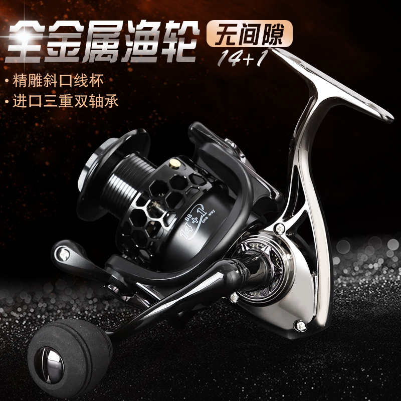 18轴轮全金属渔轮纺车不锈钢路亚海竿远投轮海杆轮鱼线轮鱼轮