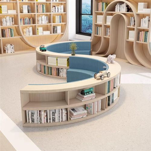 定制绘本馆图书馆弧形沙发书柜学校单位医院读书角休息区沙发