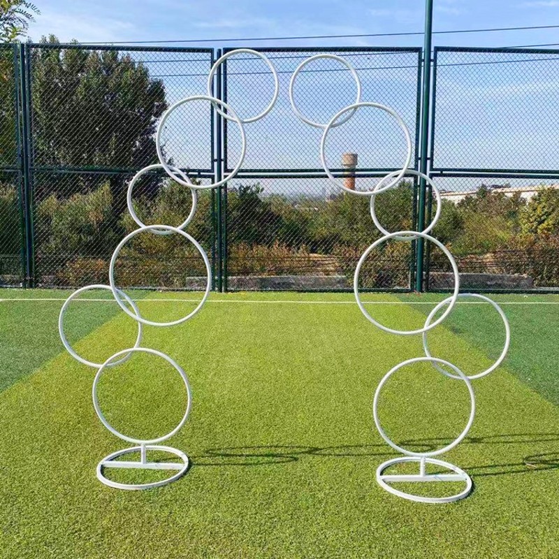 新款婚庆道具花门铁艺圆环花架背景圆环路引婚礼装饰花艺摆件拱门