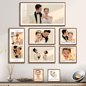 婚纱照洗照片墙装 客厅背景免打孔高级感 饰墙上相框挂墙组合套装