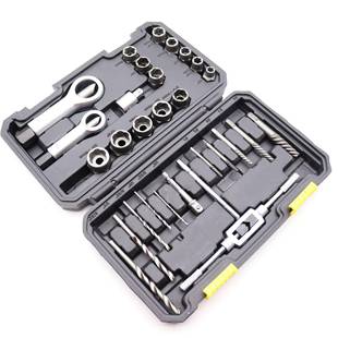 牙防滑螺旋套筒防螺盗丝生锈滑WIE牙反轮胎反螺母29件套螺母取出