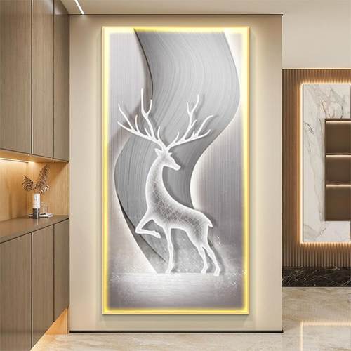 轻风ODTled灯画入户玄关装饰画约高档奢大气走廊过道挂画壁画简现