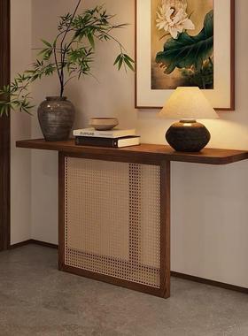 玄关台案台木玄原关桌实长条几条靠墙家装饰用25445子入户木古风