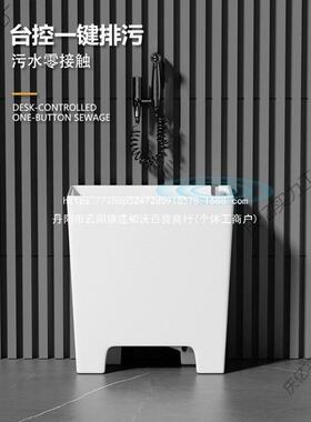 极eQp陶池瓷拖型把池20cm拖布窄长墩布池小74580号拖把盆窄高脚拖