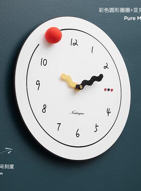 wozoom准创屋意挂钟家用网新客厅墙面装饰品时尚钟表2红0MAC01432