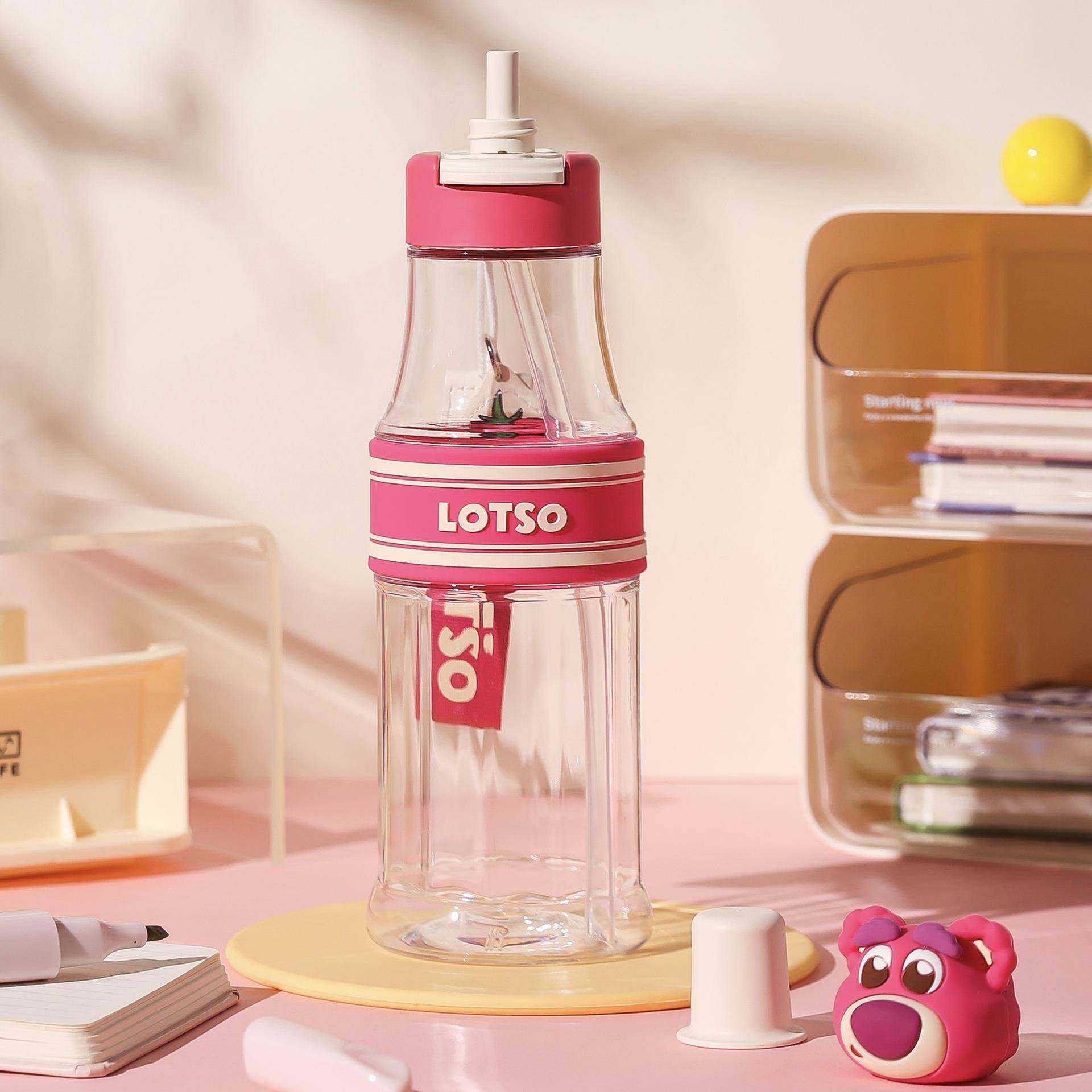 杯具熊草莓熊双饮激浪杯带吸管塑料杯夏季运动杯吸随手杯,3C数码配件,其它配件,淘宝优惠券,粉丝福利购,淘宝优惠卷