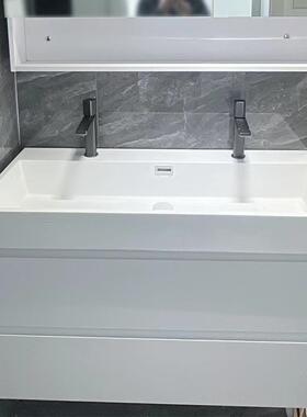 浴室柜人造石可丽耐一体盆大水槽哑光盆双人洗脸洗漱台708090100