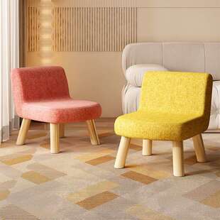 实木矮凳子家用有靠背可叠放加厚轻奢软小椅子极简风简易凳子