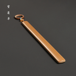 圆润边手工特精磨素面玉竹戒尺 竹教鞭手把件 文房清供竹茶玩摆件