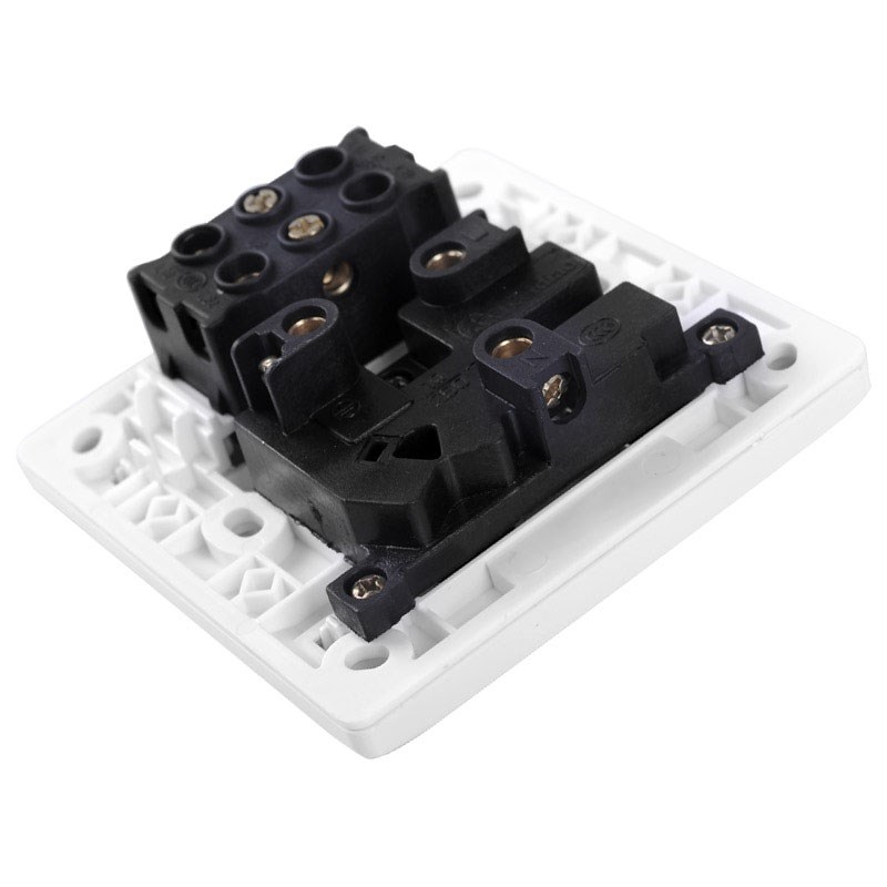 飞雕8型暗装二开五孔两开5孔二位控2开插座开关带五孔面板