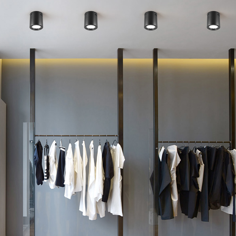 led明装筒灯寸寸免开孔吸顶吊装圆形商场过道工程cob天花射灯