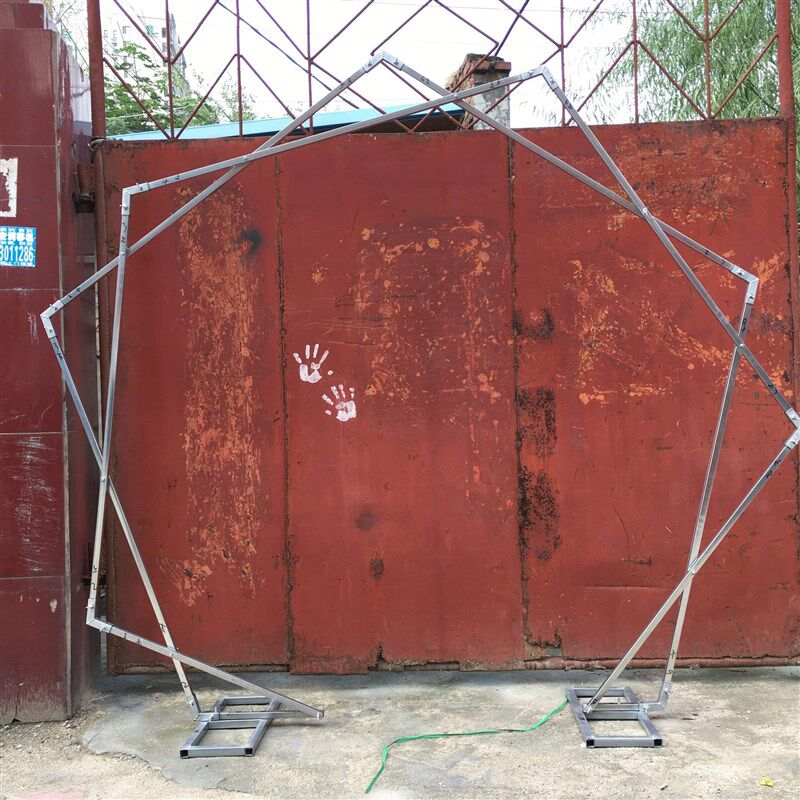 婚庆五边六角形几何铁艺拱门婚礼背景架装饰道具舞台异形爬藤架子