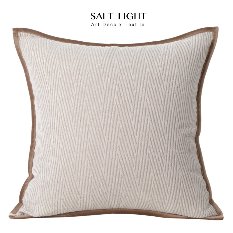 简约现代几何条纹肌理抱枕包边工艺酒店样板间腰枕客厅沙发床靠枕