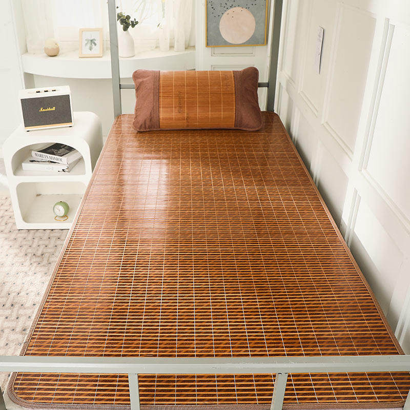 夏天凉席学生宿舍单人床竹席寝室双面竹子可折叠冰丝席子草席0.9m