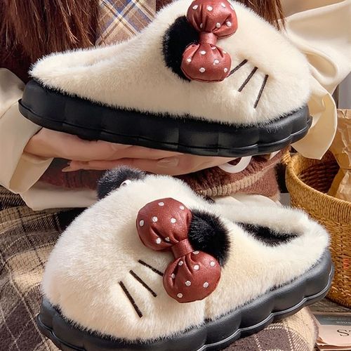 猫咪棉拖鞋女冬天外穿2025新款室内家居可爱保暖毛绒拖鞋女士冬季