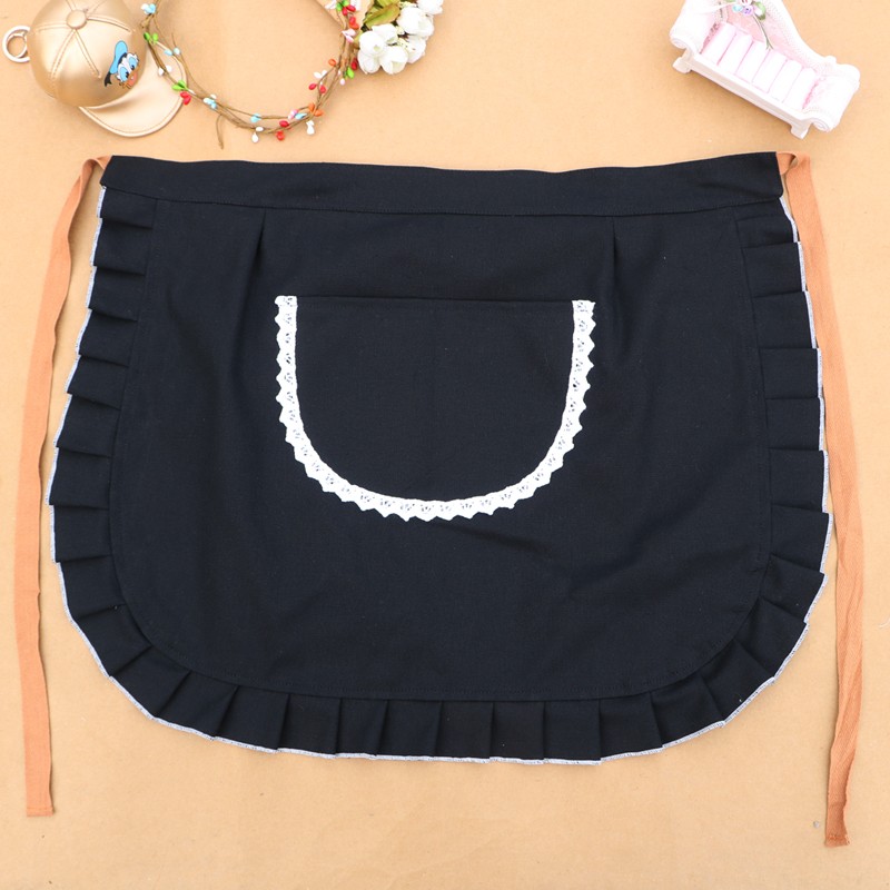 帆布半截加厚小围裙女秋冬防水半身加厚2021新款商用咖啡师公主风