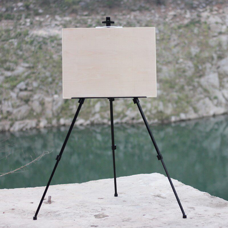 折叠画架画板美术初学套装展架画室素描写生黑色铝铁画架+4k画板