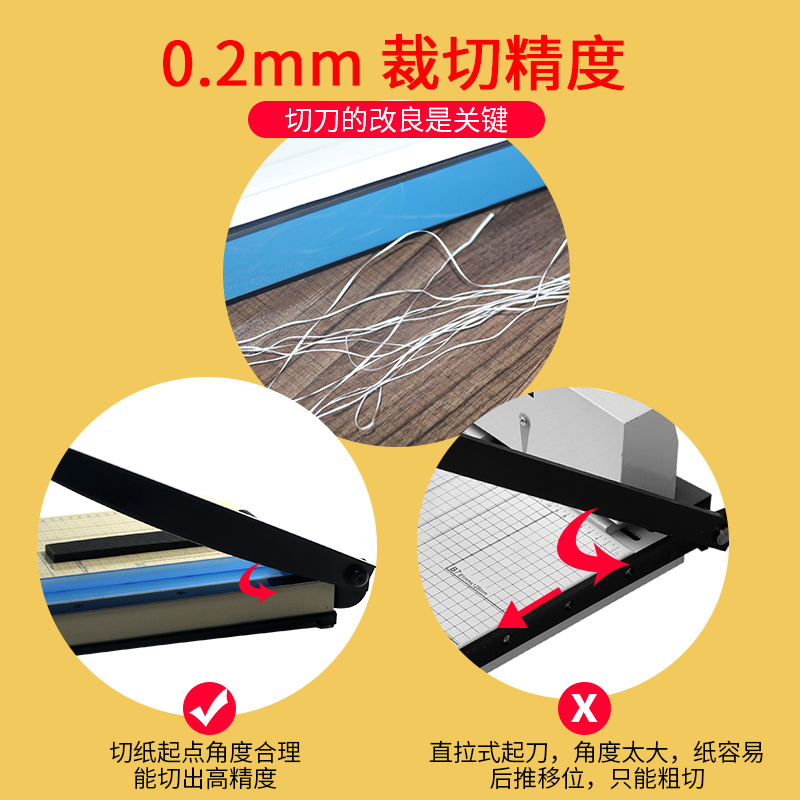 宝预19-手动切纸刀钢质手动裁纸刀办公小型切纸机文件pvc切刀寸相