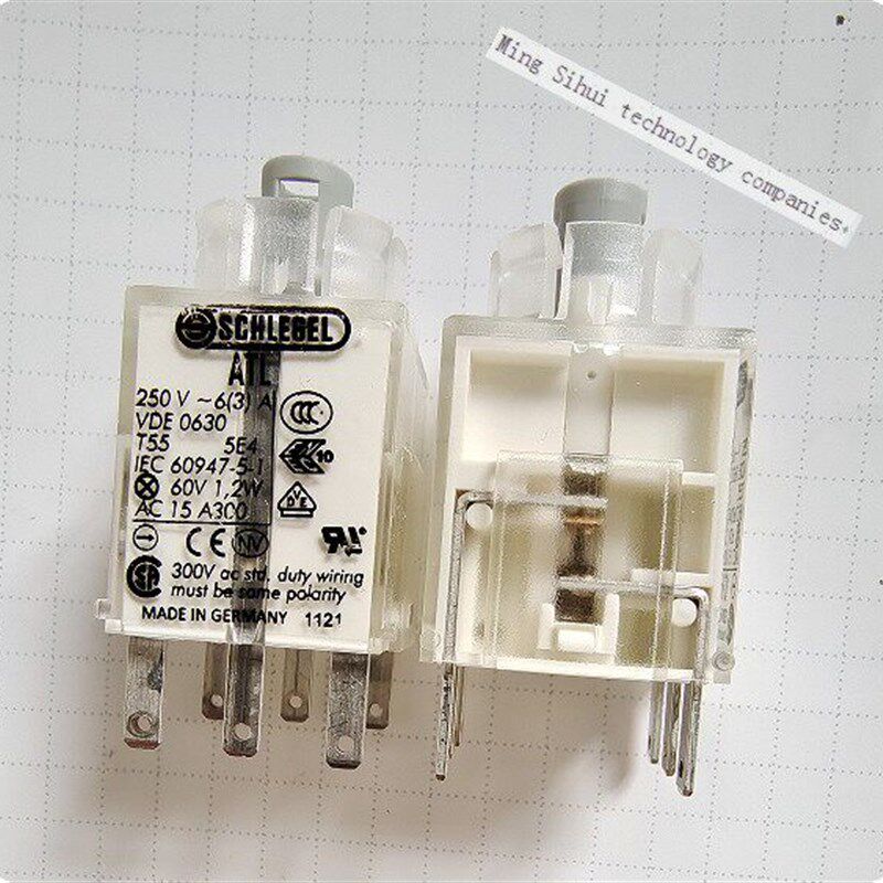 Schlegel时力高触点模块开关ATL 1NC+1NO瞬间带灯座250V/6A T5/5K