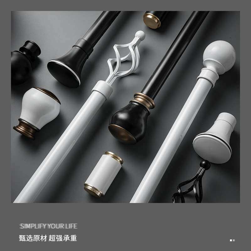 2025新款热卖加厚罗马杆铝合金简约轻奢窗帘杆单杆双杆侧装顶装