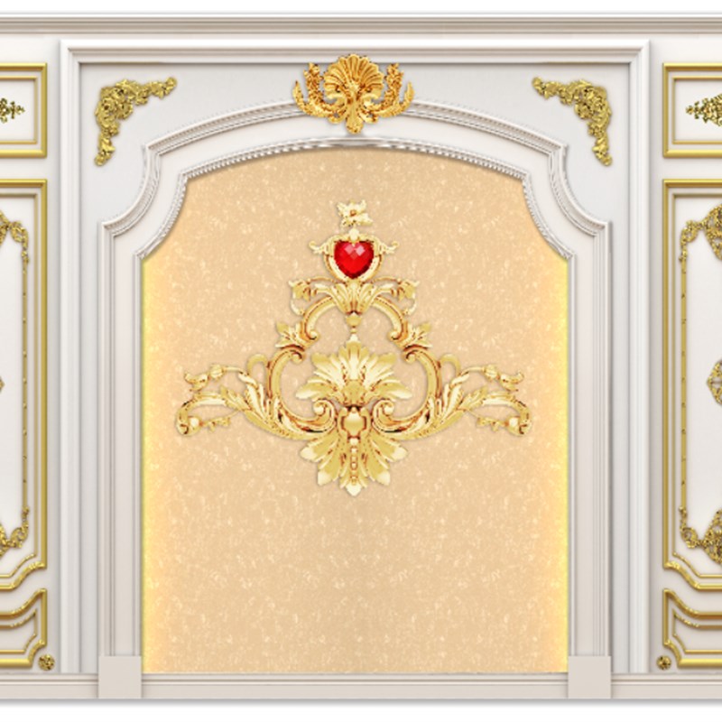 X0738护板石膏线欧式雕花仿仿软包3d大型壁画电视背景墙