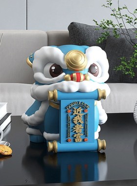 严选国潮醒狮舞狮摆件收银台前台喜庆装饰品客厅T电视柜酒柜工艺.