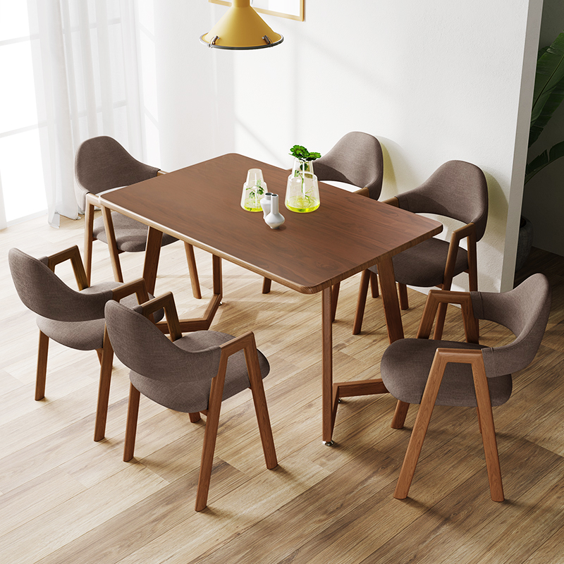 餐桌家用小户型长方形桌子简易出租屋二人小饭桌餐饮商用一桌四椅