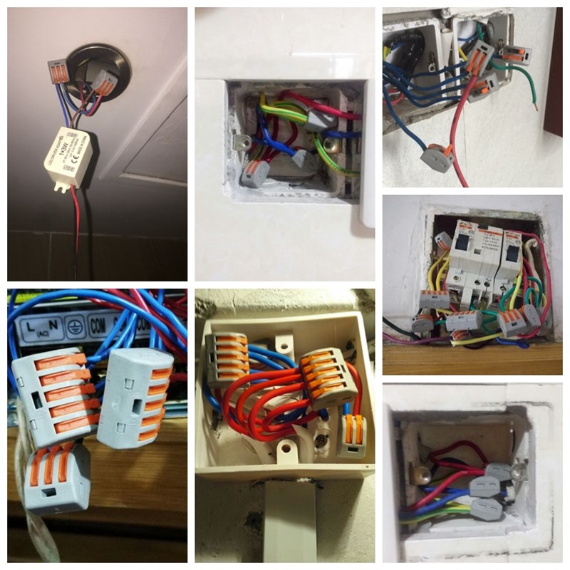 只PCT-218装快速接线端子软硬电线连接器并线器分线器一进七出