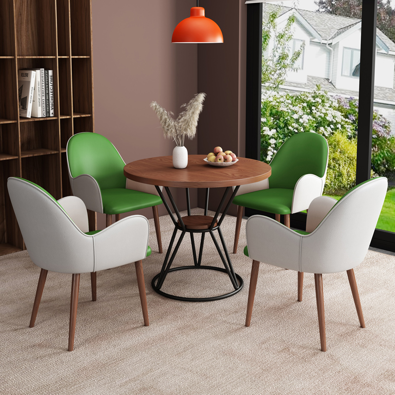 洽谈桌椅S店样品屋展示中心实木纹客房休闲椅靠背休息区商务接待