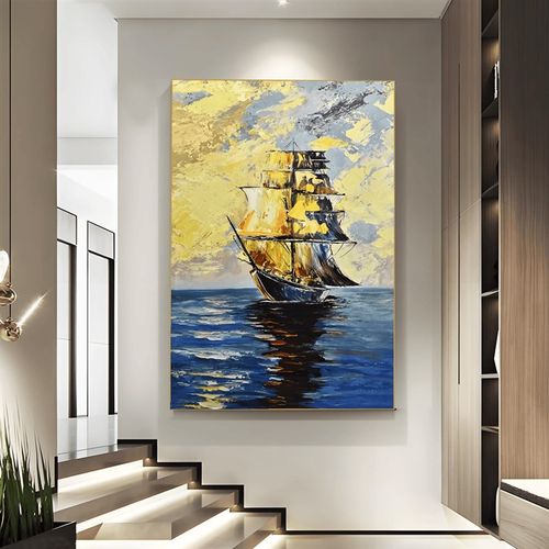 S5320-扬帆起航高级感客厅沙发背景墙卧室餐厅壁画帆船80120