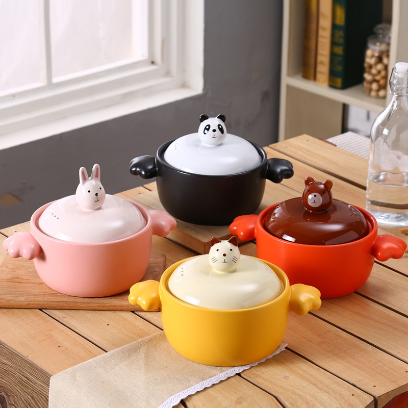 创意卡通砂锅陶瓷锅炖锅耐高温煲汤沙锅石锅韩式家用汤锅