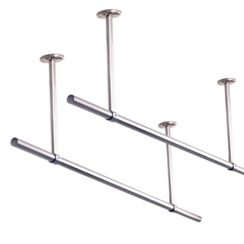 阳台固定式晾衣架晾衣杆30不锈钢挂衣杆晒衣管墙吊顶装加厚款