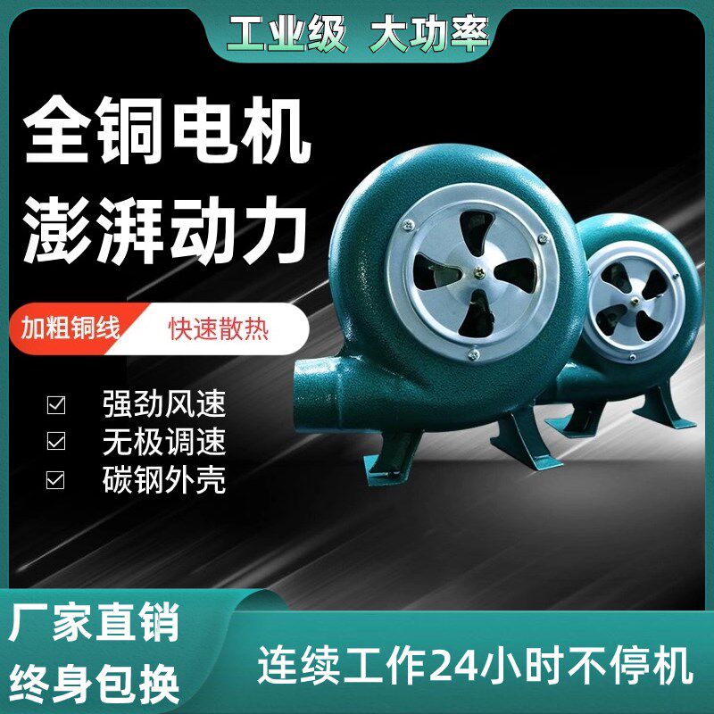 烧烤鼓风机小型220v大功率手持电动柴火炉烧烤木炭生火手摇吹风机