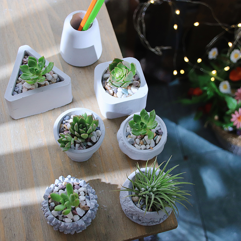 晶石溶洞造型多肉花盆液态硅胶模具香薰蜡烛石膏滴胶水泥混凝土