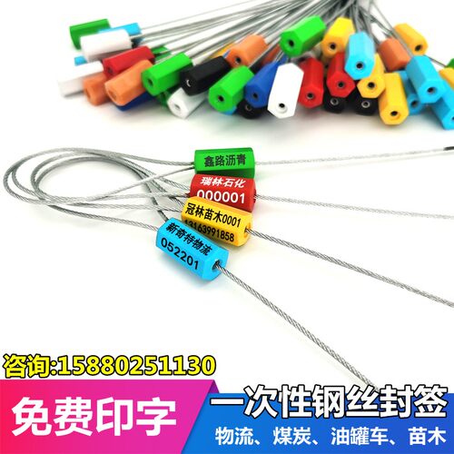 钢丝铅封一次性油罐车集装箱封条塑料水电表锁扣物流防盗封签扎带