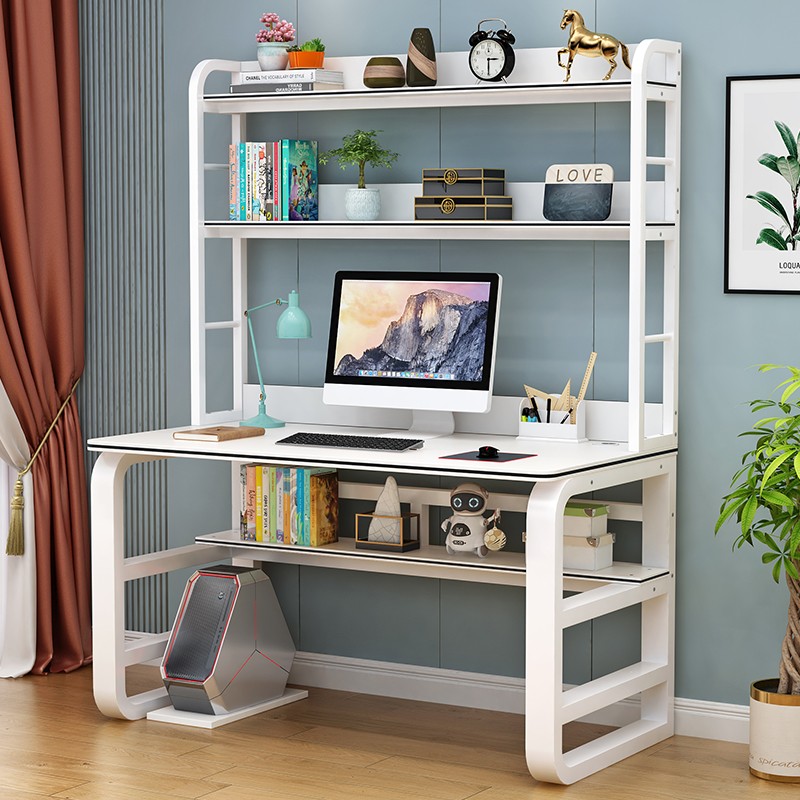 电脑桌台式家用书桌书架组合一体桌子学生写字桌儿童学习桌经济型