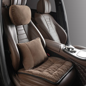 车内座垫毛绒单片保暖男 四季 汽车坐垫头枕腰靠四季 通用车坐垫冬季