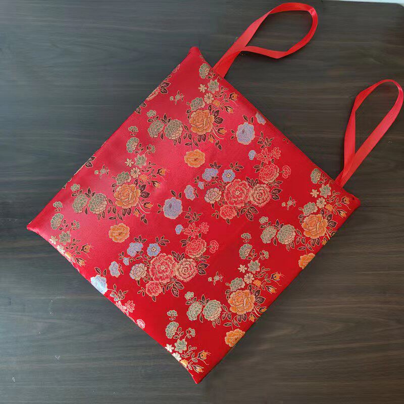 红木沙发坐垫中式绸缎实木四季椅圈椅定制海绵垫防滑垫可茶太师椅